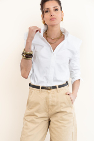 Co'Couture :  Tailored stretch blouse Sanna | white - img4