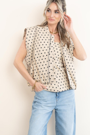 Co'Couture |  Waistcoat with polkadots Diddi | natural | Picture 2