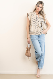 Co'Couture |  Waistcoat with polkadots Diddi | natural | Picture 3