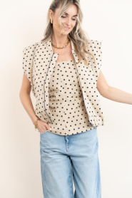 Co'Couture |  Waistcoat with polkadots Diddi | natural | Picture 4