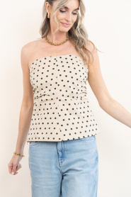 Co'Couture |  Tube top with polkadots Diddy | natural | Picture 4