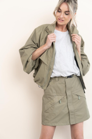 Co'Couture |  Cargo mini skirt Alora | green | Picture 2