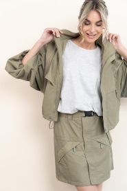 Co'Couture |  Cargo mini skirt Alora | green | Picture 4