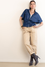 Co'Couture :  Tailored top Terry | blue - img3