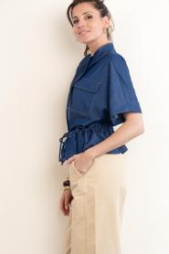 Co'Couture :  Tailored top Terry | blue - img7