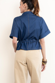 Co'Couture :  Tailored top Terry | blue - img8
