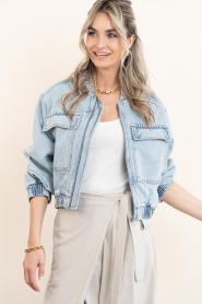 Co'Couture |  Denim bomber jacket Arona | blue | Picture 2