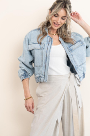 Co'Couture |  Denim bomber jacket Arona | blue | Picture 4