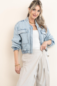 Co'Couture |  Denim bomber jacket Arona | blue | Picture 5