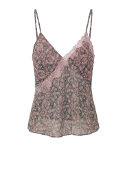 ba&sh |  Top with print and lace details Tizy | dark blue | Picture 1
