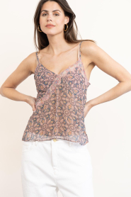ba&sh |  Top with print and lace details Tizy | dark blue | Picture 6