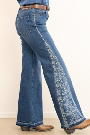 ba&sh |  Flared jeans with embroidery Vivy | blue | Picture 7