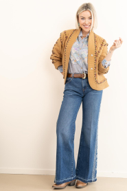 ba&sh |  Flared jeans with embroidery Vivy | blue | Picture 4