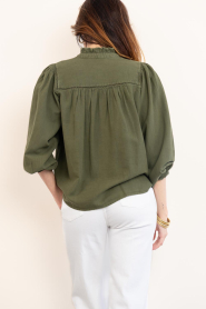 ba&sh :  Blouse with embroidery Gilda | dark green - img8