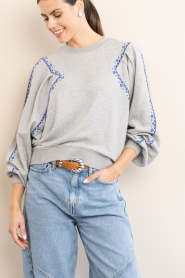 ba&sh |  Sweater with bat sleeves Mesta | grey | Picture 4