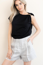 ba&sh |  One shoulder T-shirt Allia | black | Picture 5