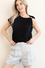 ba&sh |  One shoulder T-shirt Allia | black | Picture 6