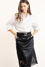 ba&sh :  Leather belt with silver colored buckle Bolbi | black - img2