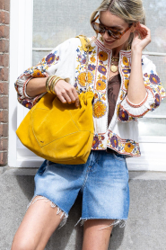 ba&sh :  Leather shoulder bag June | yellow - img2