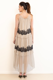 Second Female :  Crêpe dress with lace details Lyndia | taupe  - img6