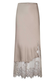 Second Female |  Satin skirt with lace details Wila | taupe | Picture 1