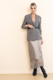 Second Female |  Satin skirt with lace details Wila | taupe | Picture 3