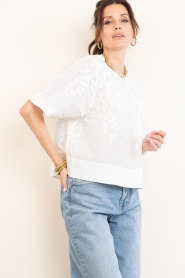 Second Female |  Top with embroidery Farrow | white | Picture 6