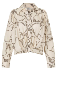 Second Female |  Knotted blouse with print Soil | natural | Picture 1
