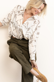 Second Female |  Knotted blouse with print Soil | natural | Picture 5