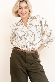 Second Female |  Knotted blouse with print Soil | natural | Picture 7