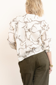 Second Female |  Knotted blouse with print Soil | natural | Picture 8