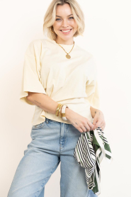 Second Female :  T-shirt with smocked detail Missouri | yellow - img5