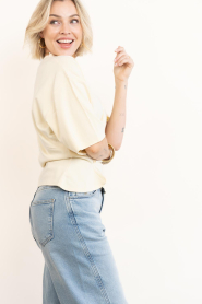 Second Female :  T-shirt with smocked detail Missouri | yellow - img8