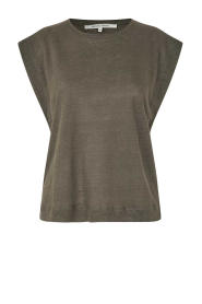 Second Female |  Linen T-shirt Peony | taupe | Picture 1