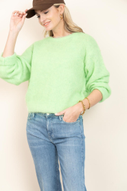 American Vintage :  Alpaca fluffy sweater Niby | green  - img2