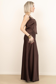 Dante6 |  Satin maxi skirt Ywa | brown | Picture 5