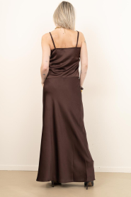 Dante6 |  Satin maxi skirt Ywa | brown | Picture 6