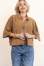 Alter Ego |  Suede blouse Luana | camel | Picture 6