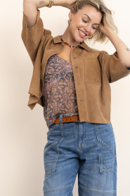 Alter Ego |  Suede blouse Luana | camel | Picture 4