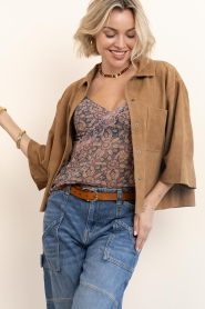 Alter Ego |  Suede blouse Luana | camel | Picture 2
