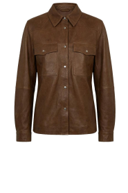 Alter Ego |  Washed suede blouse Havanna | brown | Picture 1