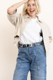 Alter Ego |  Leather blouse Mila | natural | Picture 4