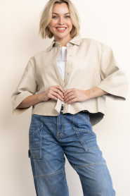 Alter Ego |  Leather blouse Mila | natural | Picture 7