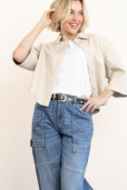 Alter Ego |  Leather blouse Mila | natural | Picture 8