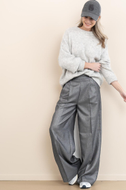 Est'Seven |  High waist glitter trousers Jildau | grey | Picture 2