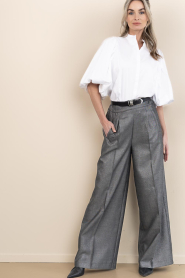 Est'Seven |  High waist glitter trousers Jildau | grey | Picture 5