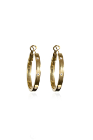 Little Soho |  Rhinestone hoop earrings Meave | gold | Picture 1
