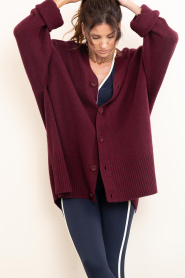 Deblon :  Long cashmere mix cardigan Florence | burgundy - img2