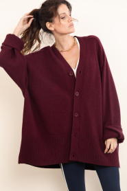 Deblon :  Long cashmere mix cardigan Florence | burgundy - img5