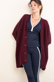 Deblon :  Long cashmere mix cardigan Florence | burgundy - img6